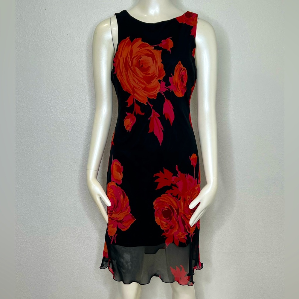La Belle size 7 red floral dress